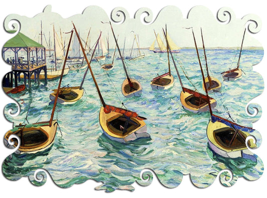 Hayley Lever Dancing Boats Marblehead Wooden Jigsaw Puzzle