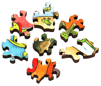 Jodi Lynn Burton Frog Diner Wooden Jigsaw Puzzle