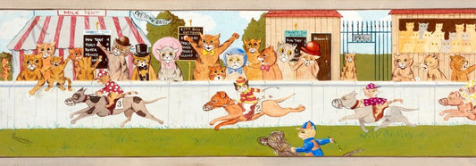 Louis Wain - Holzpuzzle „Cat Town Races“