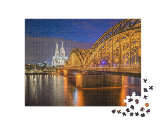 Night View of Cologne Cathedral in Cologne, Germany