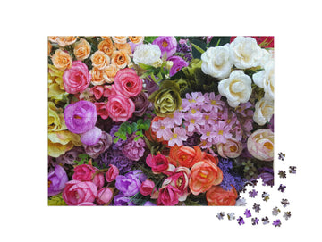Irregularly Placed Flowers in Various Colors